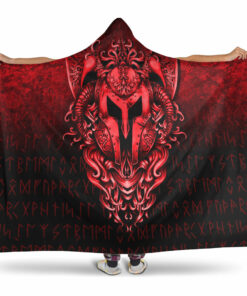 Viking Hooded Blanket, Thermor Of Viking, Red Version Hooded Blanket