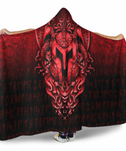 Viking Hooded Blanket, Thermor Of Viking, Red Version Hooded Blanket