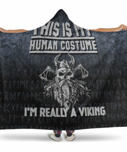 Viking Hooded Blanket, This Is My Human Costume I'm Really A Viking Hooded Blanket