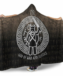 Viking Hooded Blanket, Tyr God Of Warnd Justice Hooded Blanket