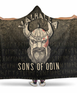 Viking Hooded Blanket, Valhalla Sons Of Odin Hooded Blanket