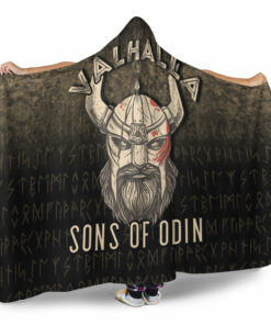 Viking Hooded Blanket, Valhalla Sons Of Odin Hooded Blanket