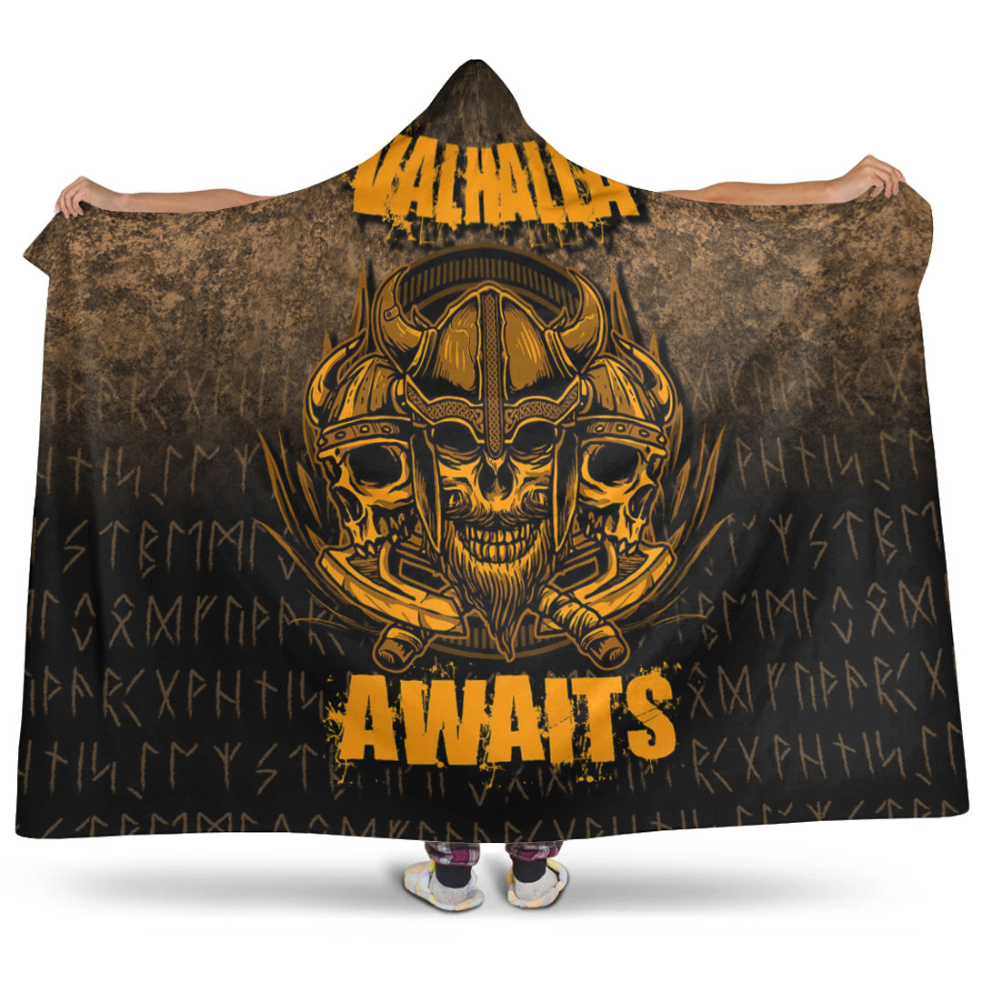 Viking Hooded Blanket, Valhallawaits Warrior Hooded Blanket
