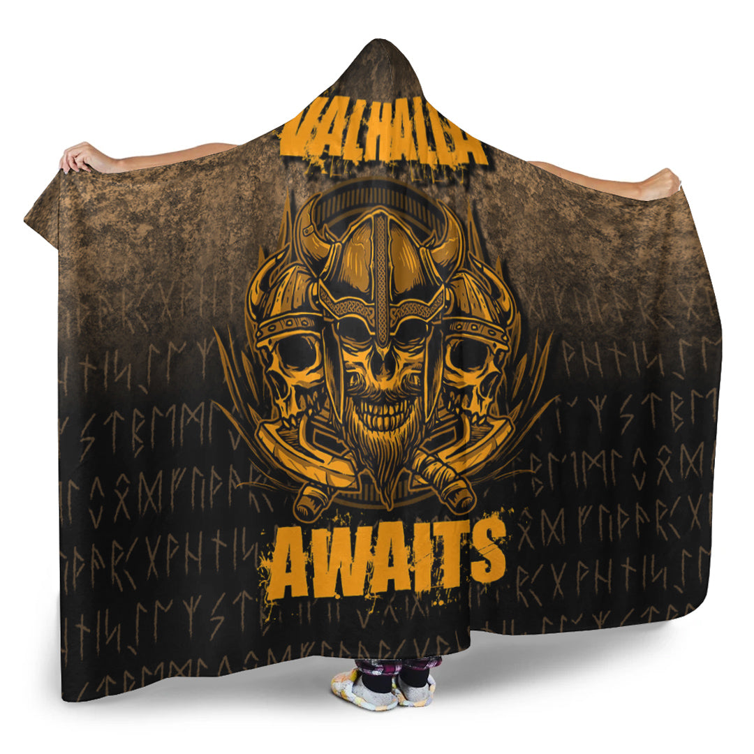 Viking Hooded Blanket, Valhallawaits Warrior Hooded Blanket