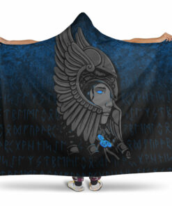 Viking Hooded Blanket, Valkyrie Queen Sigrun Viking Warrior Hooded Blanket