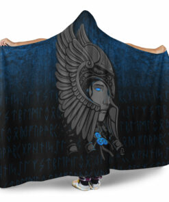 Viking Hooded Blanket, Valkyrie Queen Sigrun Viking Warrior Hooded Blanket
