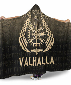 Viking Hooded Blanket, Victory or Valhalla, Gold Version Hooded Blanket