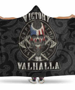 Viking Hooded Blanket, Victory or Valhalla, Special Version Hooded Blanket