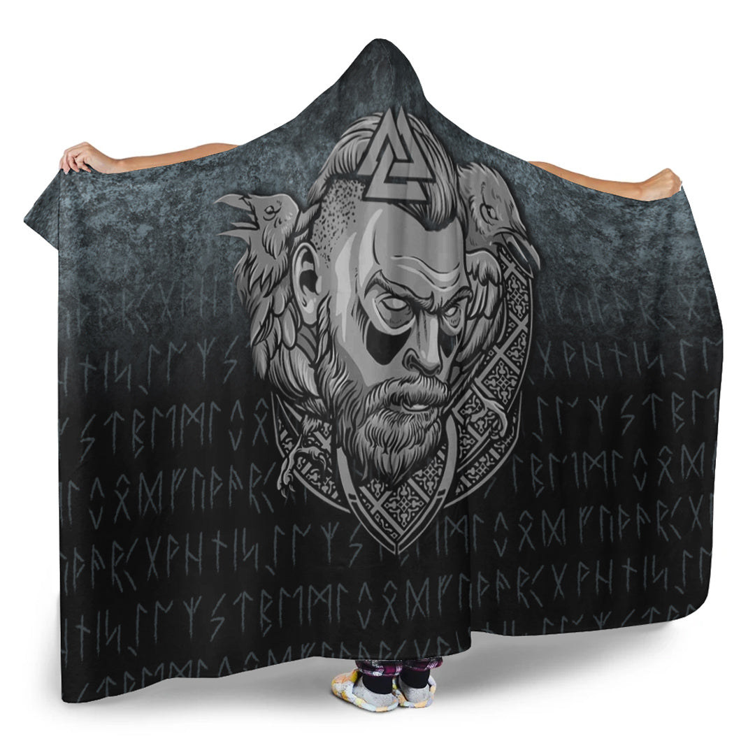 Viking Hooded Blanket, Victory or Valhalla Warrior Hooded Blanket