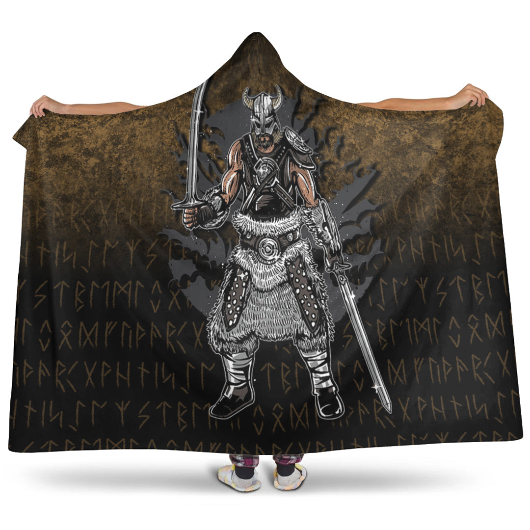 Viking Hooded Blanket, Viking Dark Warrior Hooded Blanket