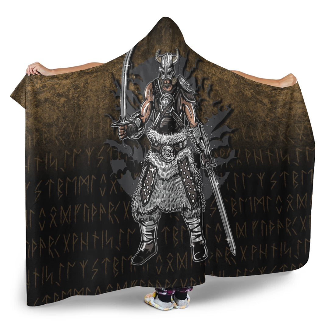 Viking Hooded Blanket, Viking Dark Warrior Hooded Blanket