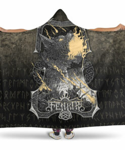 Viking Hooded Blanket, Viking Fenrir Hooded Blanket