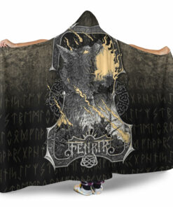Viking Hooded Blanket, Viking Fenrir Hooded Blanket
