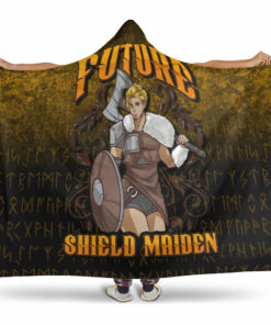 Viking Hooded Blanket, Viking Future Shield Maiden Hooded Blanket