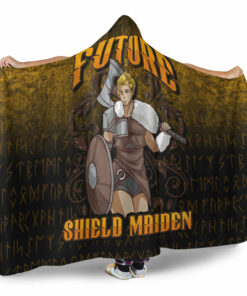 Viking Hooded Blanket, Viking Future Shield Maiden Hooded Blanket