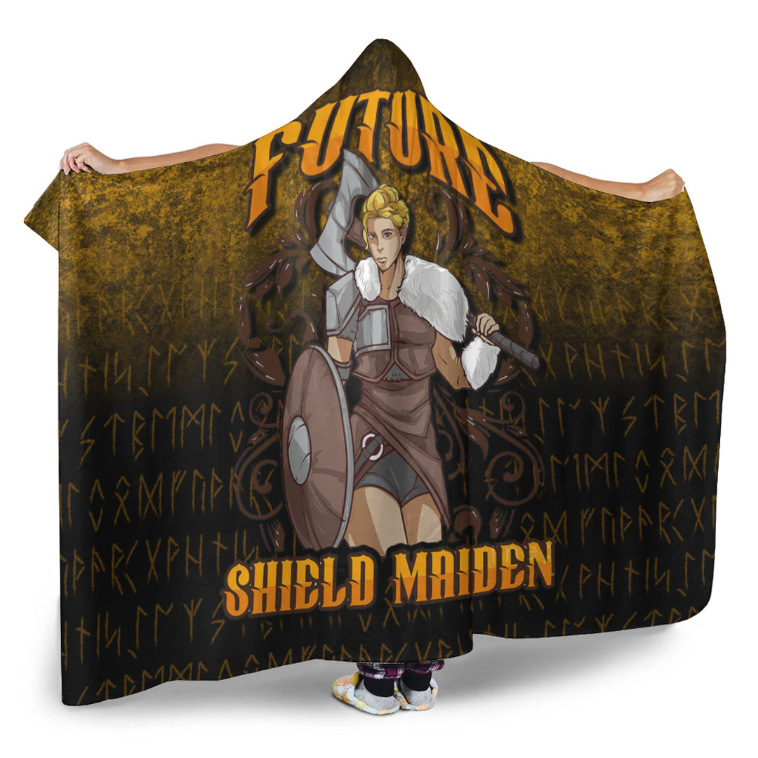 Viking Hooded Blanket, Viking Future Shield Maiden Hooded Blanket