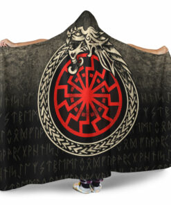 Viking Hooded Blanket, Viking Jormungandr Symbol Midgard Serpent Child Of Loki Hooded Blanket