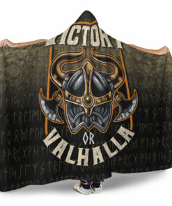 Viking Hooded Blanket, Viking Mythology Victory Or Valhalla Norse Hooded Blanket