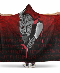 Viking Hooded Blanket, Viking Nordic Odin Hooded Blanket