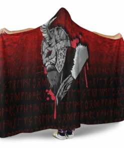 Viking Hooded Blanket, Viking Nordic Odin Hooded Blanket