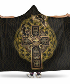 Viking Hooded Blanket, Viking Raven Hooded Blanket