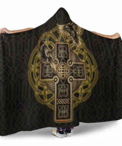 Viking Hooded Blanket, Viking Raven Hooded Blanket