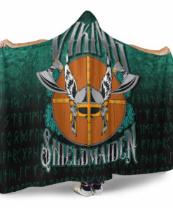 Viking Hooded Blanket, Viking ShieldMaiden Hooded Blanket