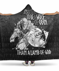 Viking Hooded Blanket, Viking Valhalla Odin It'S Better To Be A Wolf Hooded Blanket