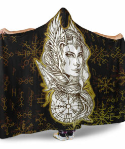 Viking Hooded Blanket, Viking Valkyrie Gold Hooded Blanket