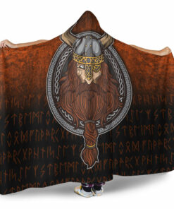 Viking Hooded Blanket, Viking Warrior Odin Valhalla Hooded Blanket