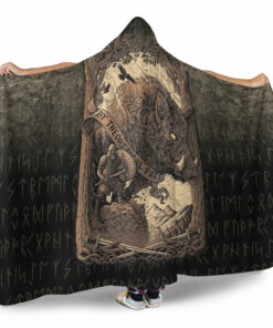 Viking Hooded Blanket, Viking Wild Boar Hooded Blanket