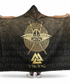 Viking Hooded Blanket, Vikings Golden Raven Hooded Blanket