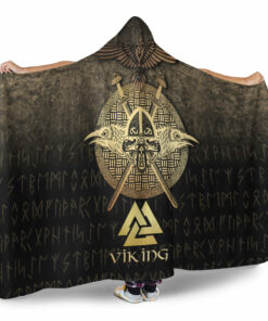 Viking Hooded Blanket, Vikings Golden Raven Hooded Blanket