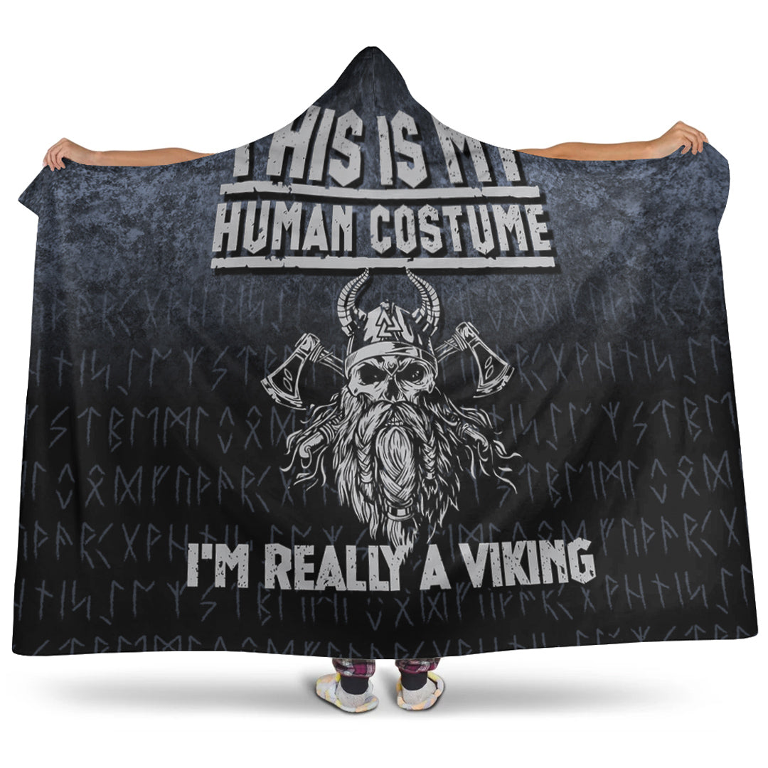 Viking Hooded Blanket, Vikings Victory or Valhalla Hooded Blanket