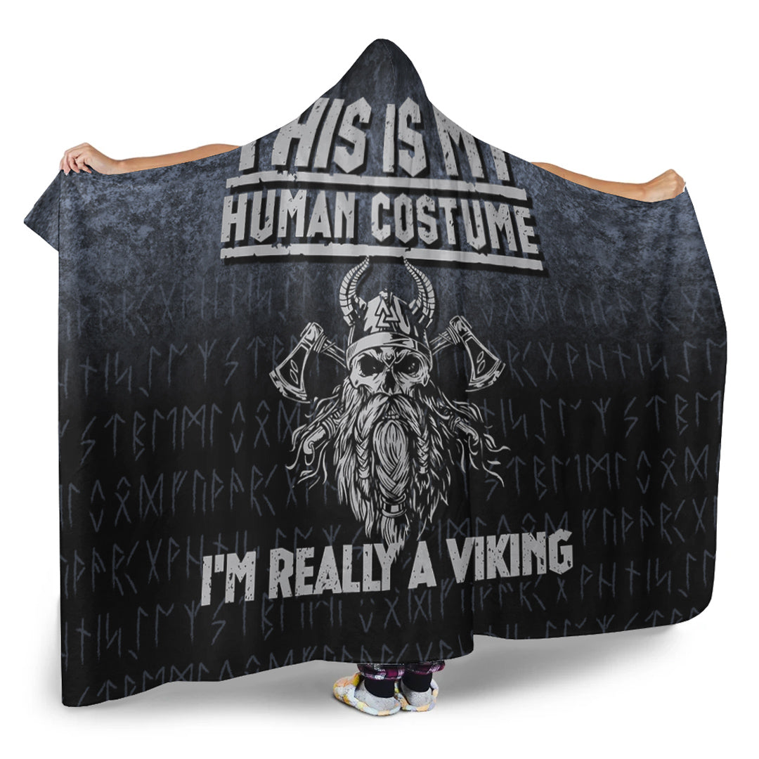 Viking Hooded Blanket, Vikings Victory or Valhalla Hooded Blanket