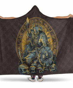 Viking Hooded Blanket Warrior Viking Shield Skull