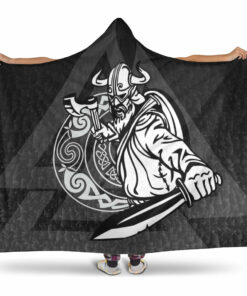 Viking Hooded Blanket, Warriors Valknut Style Hooded Blanket