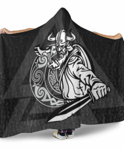 Viking Hooded Blanket, Warriors Valknut Style Hooded Blanket