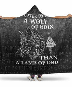 Viking Hooded Blanket, Wolf Of Odin Hooded Blanket