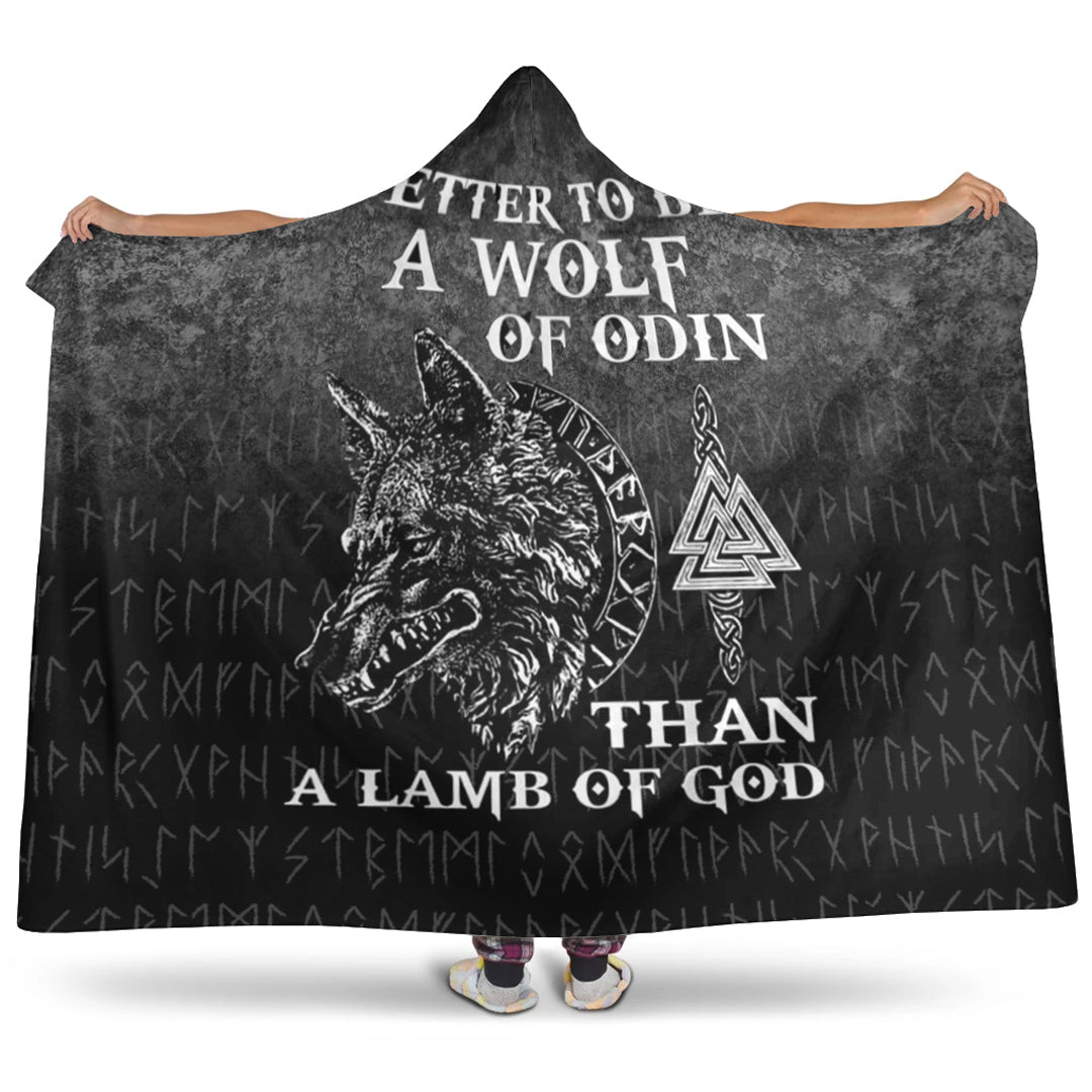Viking Hooded Blanket, Wolf Of Odin Hooded Blanket