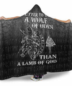 Viking Hooded Blanket, Wolf Of Odin Hooded Blanket
