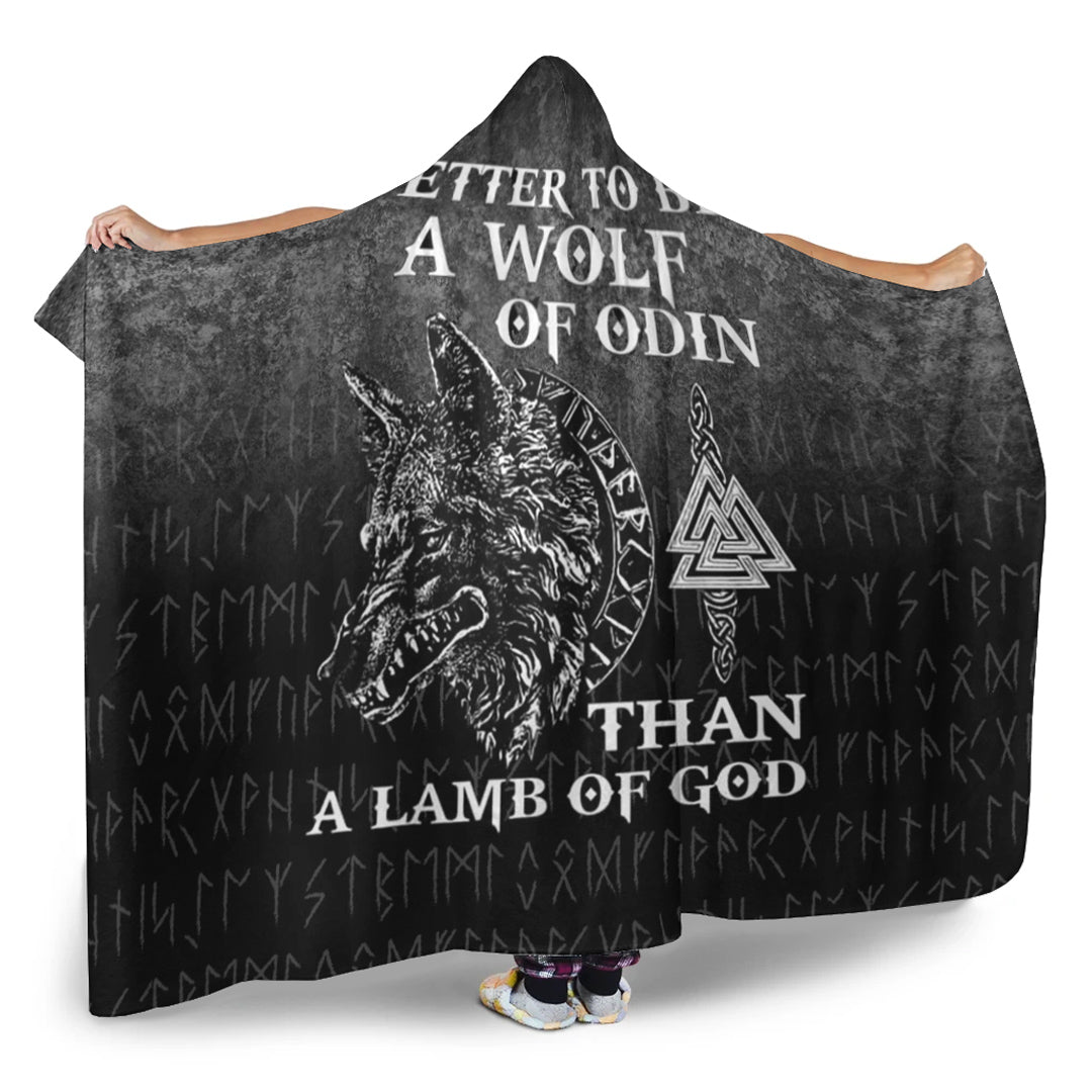Viking Hooded Blanket, Wolf Of Odin Hooded Blanket