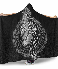 Viking Hooded Blanket, Wolf Viking Hooded Blanket