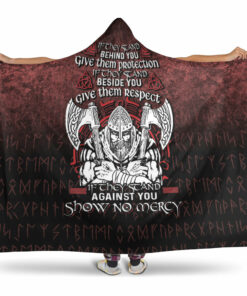 Viking Hooded Blanket, gainst You Show No Mercy Hooded Blanket