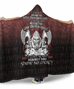 Viking Hooded Blanket, gainst You Show No Mercy Hooded Blanket