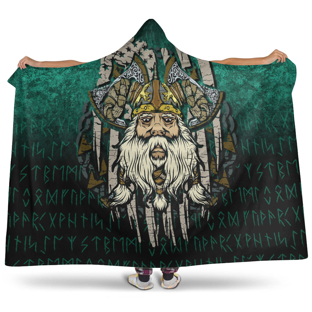 Viking Hooded Blanket, merica Odin Hooded Blanket
