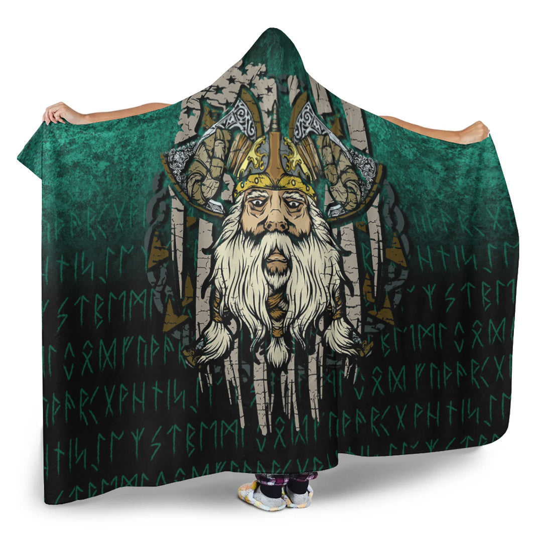Viking Hooded Blanket, merica Odin Hooded Blanket