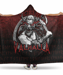 Viking Hooded Blanket, xe Warrior Raven Odin Thor Victory Or Valhalla Hooded Blanket