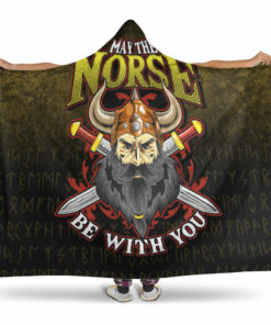 Viking May The Norse Be With You Hooded Blanket