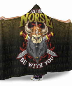 Viking May The Norse Be With You Hooded Blanket